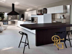 Кухня El_01 Bianco Lucido Rovere Affumicato