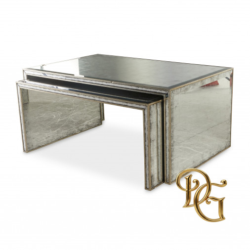 Столик журнальный Set Of Two Églomisé Nesting 0220