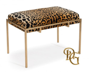 Пуфик Metal Silver/Gold Upholstered