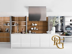 Кухня Slim Sliced Natural Oak &amp; Lacquered White