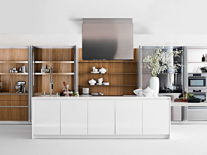 Кухня Slim Sliced Natural Oak &amp; Lacquered White