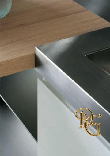 Кухня El_01 Rovere Moka Bianco Lucido